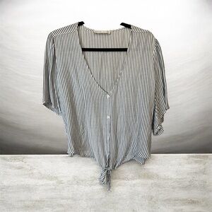 Abercrombie & Fitch Blue and White Striped Blouse